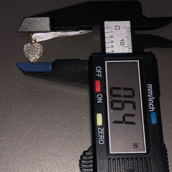 10k solid gold heart pendant real diamond not plated not CZ unbeatable price WOW - Picture 4 of 5